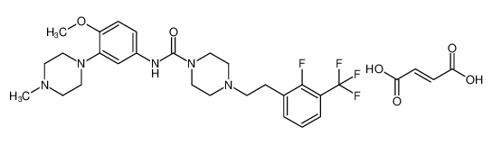 Fumarato de 4- (2-fluoro-3- (trifluorometil) fenetil) -N- (4-metoxi-3- (4-metilpiperazin-1-il) fenil) piperazina-1-carboxamida CAS:194943-43-6