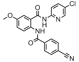 Suministro N- (5-cloro (2-piridil)) {2 - [(4-cianofenil) carbonilamino] -5-metoxifenil} -carboxamida CAS:330942-01-3