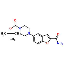 Suministro 4- (2-carbamoil-1-benzofuran-5-il) piperazina-1-carboxilato de terc-butilo CAS:183288-44-0